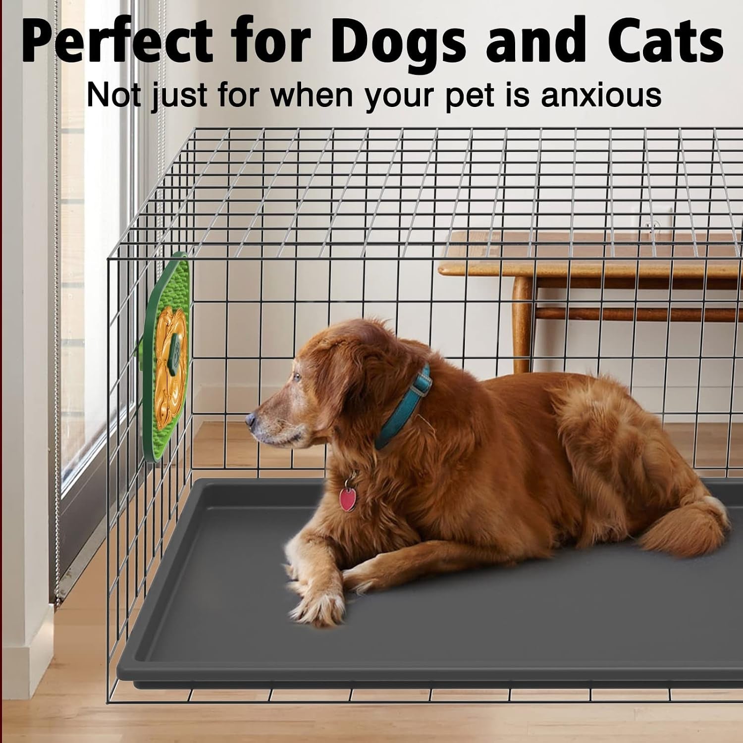 Licking Mat for Dogs Crate, 7.1" Large Dog Crate Lick Pads Slow Feeder, Lick Pad Crate Training Toy Crate Lick Mat, Suitable Peanut Butter, Yogurt, Etc, for Boredom & Anxiety Relief Licking Pad