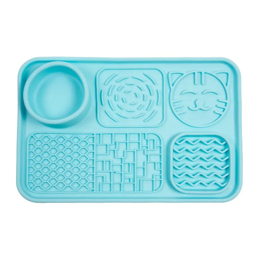 Dog Licking Mat Pet Licking Pad Suction Cup Licking Slow Feeding Mat Anti-Choking Slow Feeding Bowl
