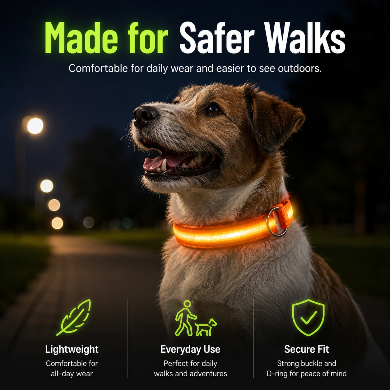 Rechargeable LED Dog Collar