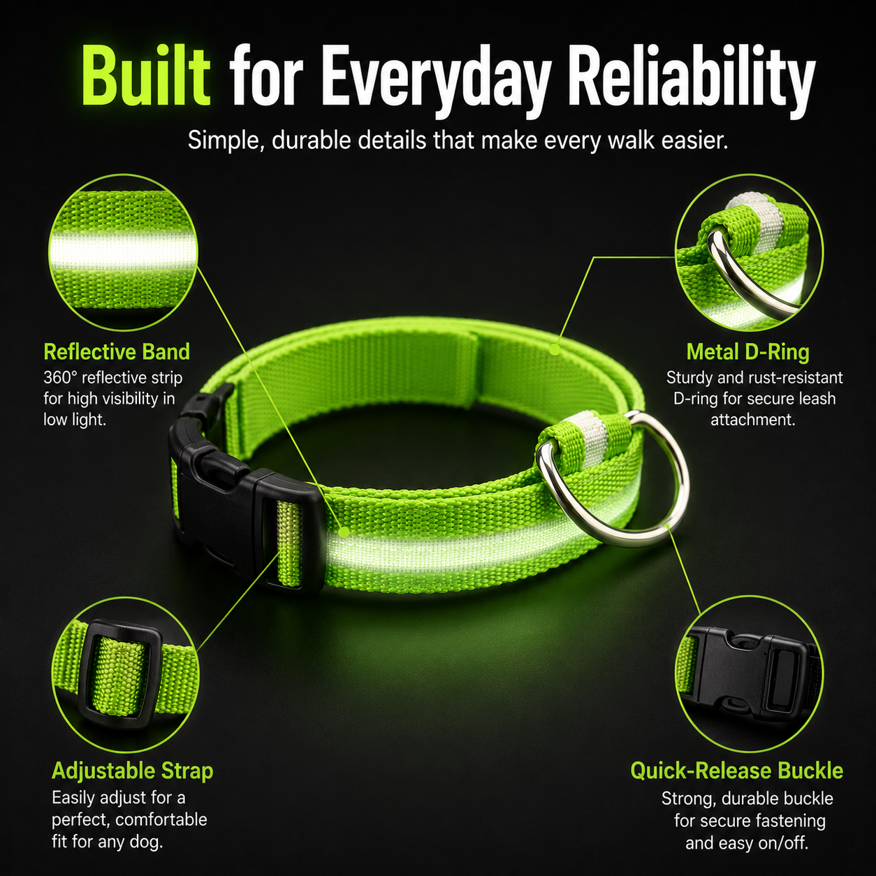 Rechargeable LED Dog Collar