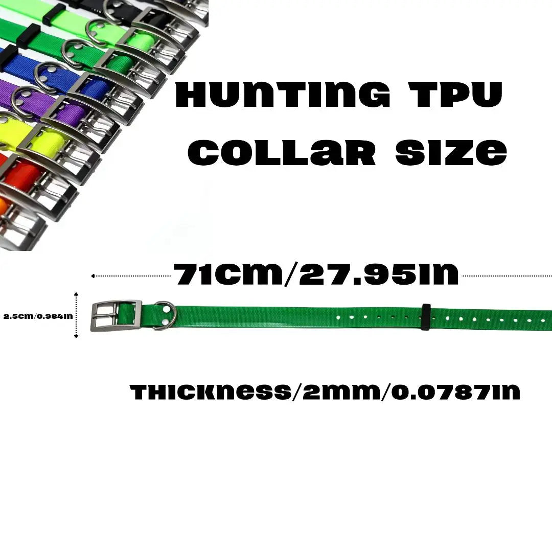 2.5Cm Wide Heavy Duty TPU Dog Collar Waterproof Hunting Adjustable Pet Collar 8 Colors for Large Medium Dogs Outdoor Training