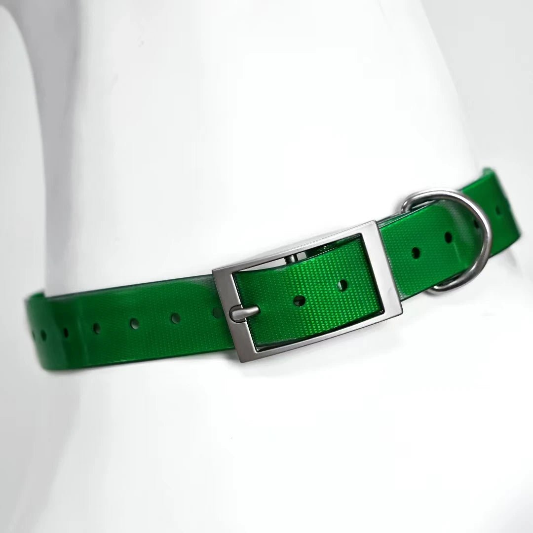 2.5Cm Wide Heavy Duty TPU Dog Collar Waterproof Hunting Adjustable Pet Collar 8 Colors for Large Medium Dogs Outdoor Training