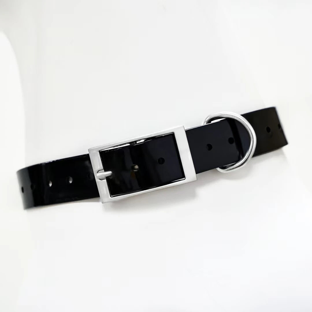 2.5Cm Wide Heavy Duty TPU Dog Collar Waterproof Hunting Adjustable Pet Collar 8 Colors for Large Medium Dogs Outdoor Training