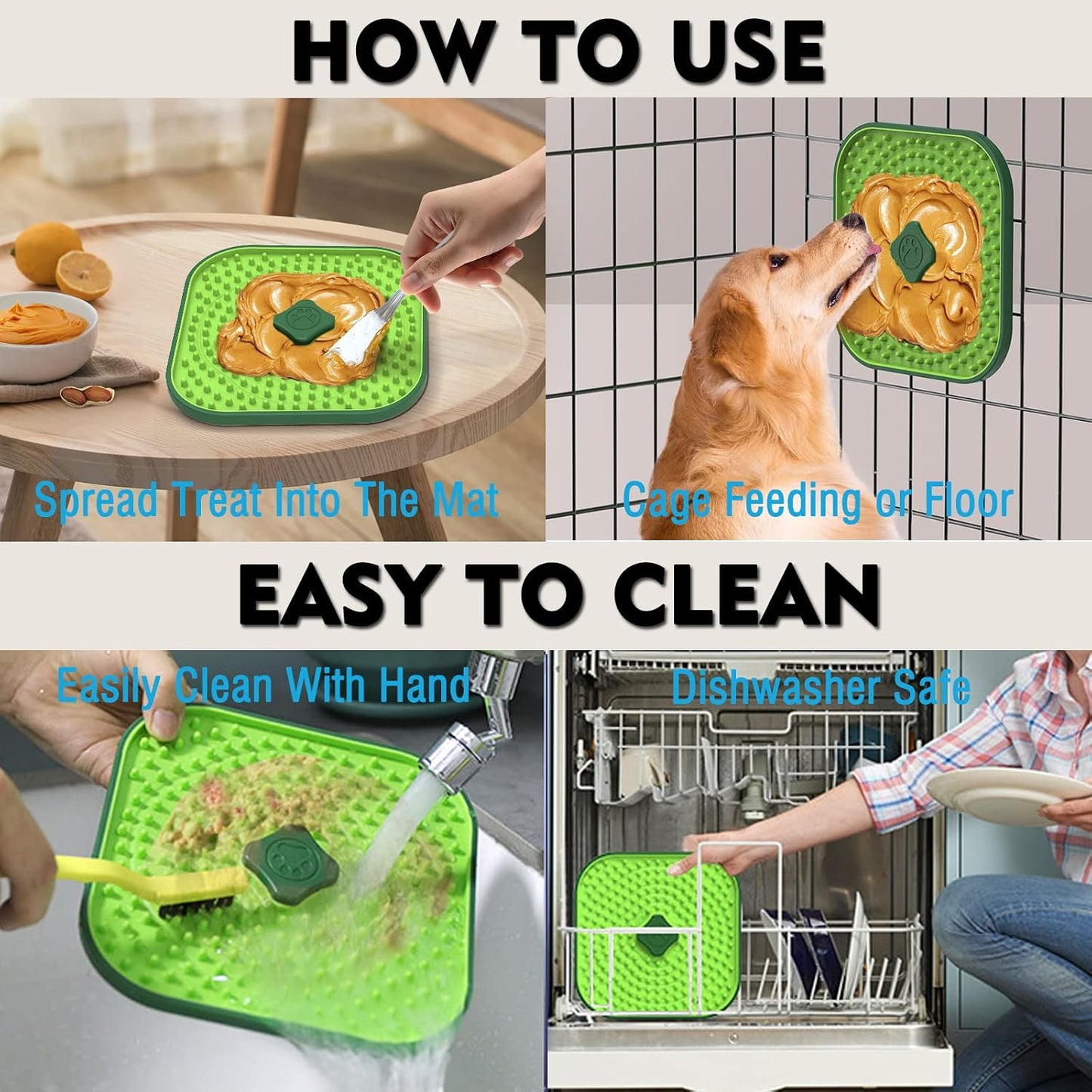 Licking Mat for Dogs Crate, 7.1" Large Dog Crate Lick Pads Slow Feeder, Lick Pad Crate Training Toy Crate Lick Mat, Suitable Peanut Butter, Yogurt, Etc, for Boredom & Anxiety Relief Licking Pad