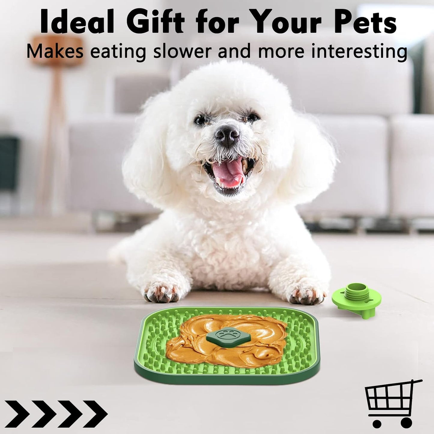 Licking Mat for Dogs Crate, 7.1" Large Dog Crate Lick Pads Slow Feeder, Lick Pad Crate Training Toy Crate Lick Mat, Suitable Peanut Butter, Yogurt, Etc, for Boredom & Anxiety Relief Licking Pad