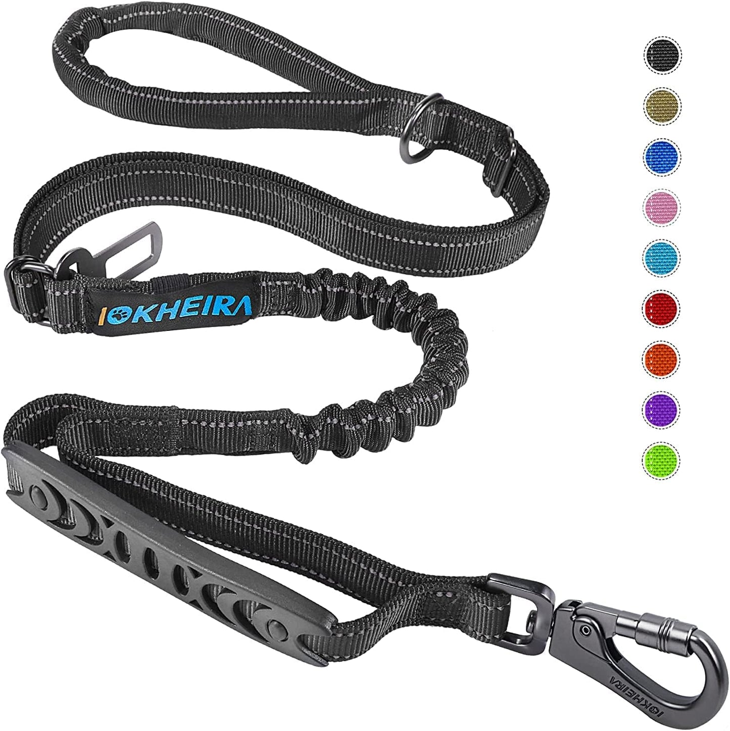 6Ft /4Ft Dog Leash Rope for Large Dogs, Heavy Duty with Comfortable Padded Handle and Highly Reflective Threads,4-In-1 Multifunctional Dog Leashes with Car Seat Belt for Training (Black)