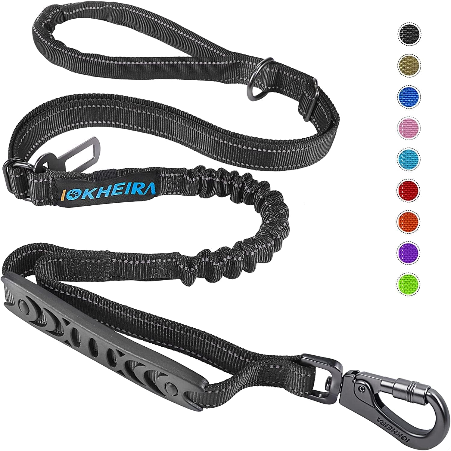 6Ft /4Ft Dog Leash Rope for Large Dogs, Heavy Duty with Comfortable Padded Handle and Highly Reflective Threads,4-In-1 Multifunctional Dog Leashes with Car Seat Belt for Training (Black)